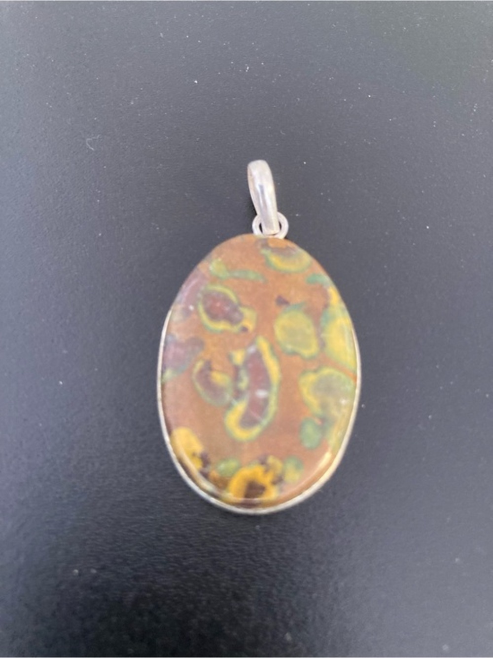 Handcrafted Brown and Green Jasper Oval Pendant - Women Jewelry